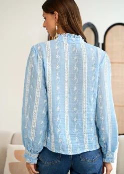 Best Sale Motus Boutique Blouse Baya Bleu-BlouseBaya