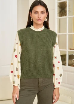 New Motus Boutique Blouse Iris FleuriFondbeige-BlouseIris