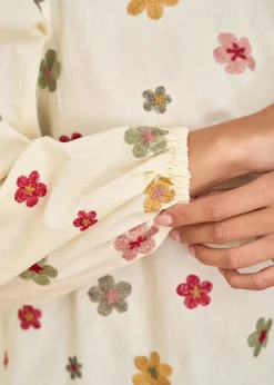 New Motus Boutique Blouse Iris FleuriFondbeige-BlouseIris