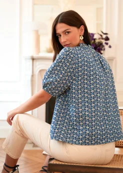 Shop Motus Boutique Blouse Leya Bleu-BlouseLeya