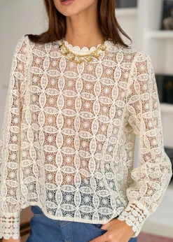 Online Motus Boutique Blouse Lorette Ivoire-BlouseLorette