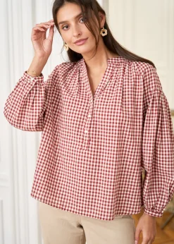 Flash Sale Motus Boutique Blouse Manel VichyRouilleEcru-BlouseManel