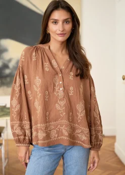 New Motus Boutique Blouse Manel Camel-BlouseManel