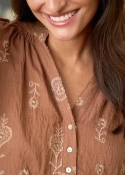 New Motus Boutique Blouse Manel Camel-BlouseManel