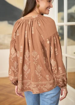 New Motus Boutique Blouse Manel Camel-BlouseManel