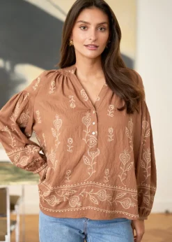 New Motus Boutique Blouse Manel Camel-BlouseManel