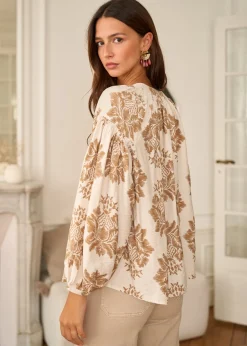 New Motus Boutique Blouse Manel ImpriméFondBeige-BlouseManel