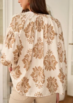 New Motus Boutique Blouse Manel ImpriméFondBeige-BlouseManel