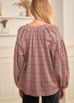 Shop Motus Boutique Blouse Manel MotifBordeaux-BlouseManel