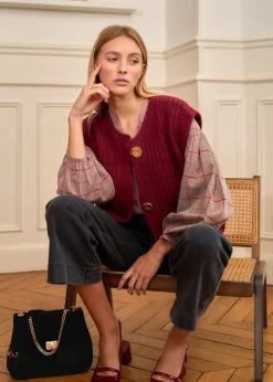 Shop Motus Boutique Blouse Manel MotifBordeaux-BlouseManel