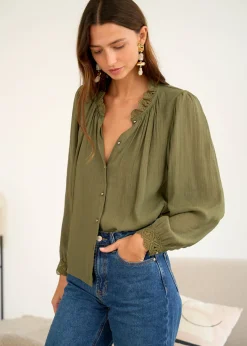 Outlet Motus Boutique Blouse Paola Kaki-BlousePaola