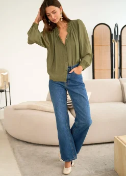 Outlet Motus Boutique Blouse Paola Kaki-BlousePaola