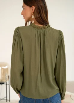 Outlet Motus Boutique Blouse Paola Kaki-BlousePaola