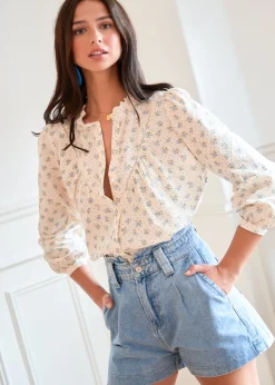 New Motus Boutique Blouse Paula FleuriBleuEcru-BlousePaula