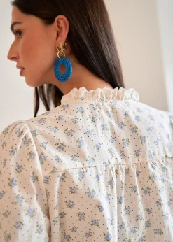 New Motus Boutique Blouse Paula FleuriBleuEcru-BlousePaula