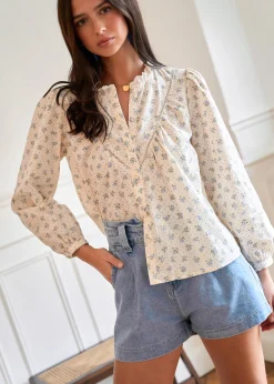 New Motus Boutique Blouse Paula FleuriBleuEcru-BlousePaula