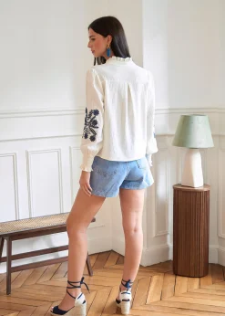 Cheap Motus Boutique Blouse Roma EcruMarine-BlouseRoma