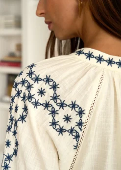 Online Motus Boutique Blouse Romane EcruMarine-BlouseRomane