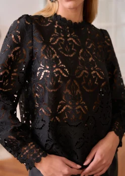 Fashion Motus Boutique Blouse Rose Noir-BlouseRose