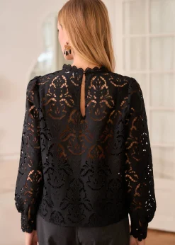 Fashion Motus Boutique Blouse Rose Noir-BlouseRose