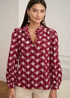 Shop Motus Boutique Blouse Solange BordeauxEcru-BlouseSolange