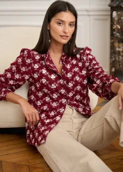 Shop Motus Boutique Blouse Solange BordeauxEcru-BlouseSolange
