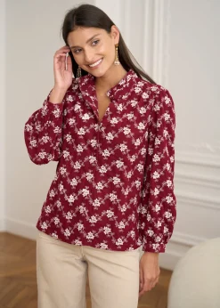 Shop Motus Boutique Blouse Solange BordeauxEcru-BlouseSolange