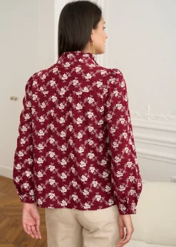 Shop Motus Boutique Blouse Solange BordeauxEcru-BlouseSolange