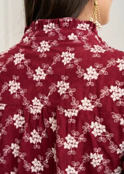 Shop Motus Boutique Blouse Solange BordeauxEcru-BlouseSolange