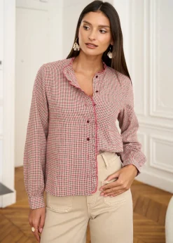 Outlet Motus Boutique Blouse Tina VichyBordeaux-BlouseTina