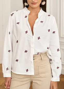 Best Sale Motus Boutique Blouse Violaine BlancBordeaux-BlouseViolaine