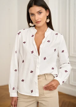 Best Sale Motus Boutique Blouse Violaine BlancBordeaux-BlouseViolaine