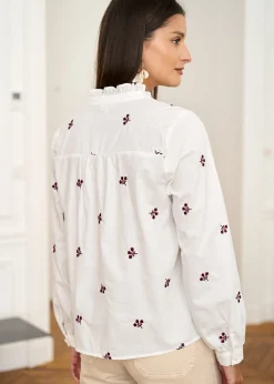 Best Sale Motus Boutique Blouse Violaine BlancBordeaux-BlouseViolaine