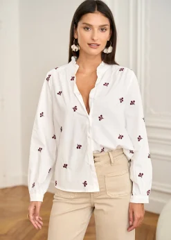 Best Sale Motus Boutique Blouse Violaine BlancBordeaux-BlouseViolaine