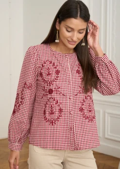 Discount Motus Boutique Blouse Ysaline VichyBordeaux-BlouseYsaline