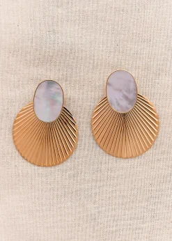 New Motus Boutique Boucles d'oreilles Ilana NacreDoré-Bouclesd'oreillesIlana