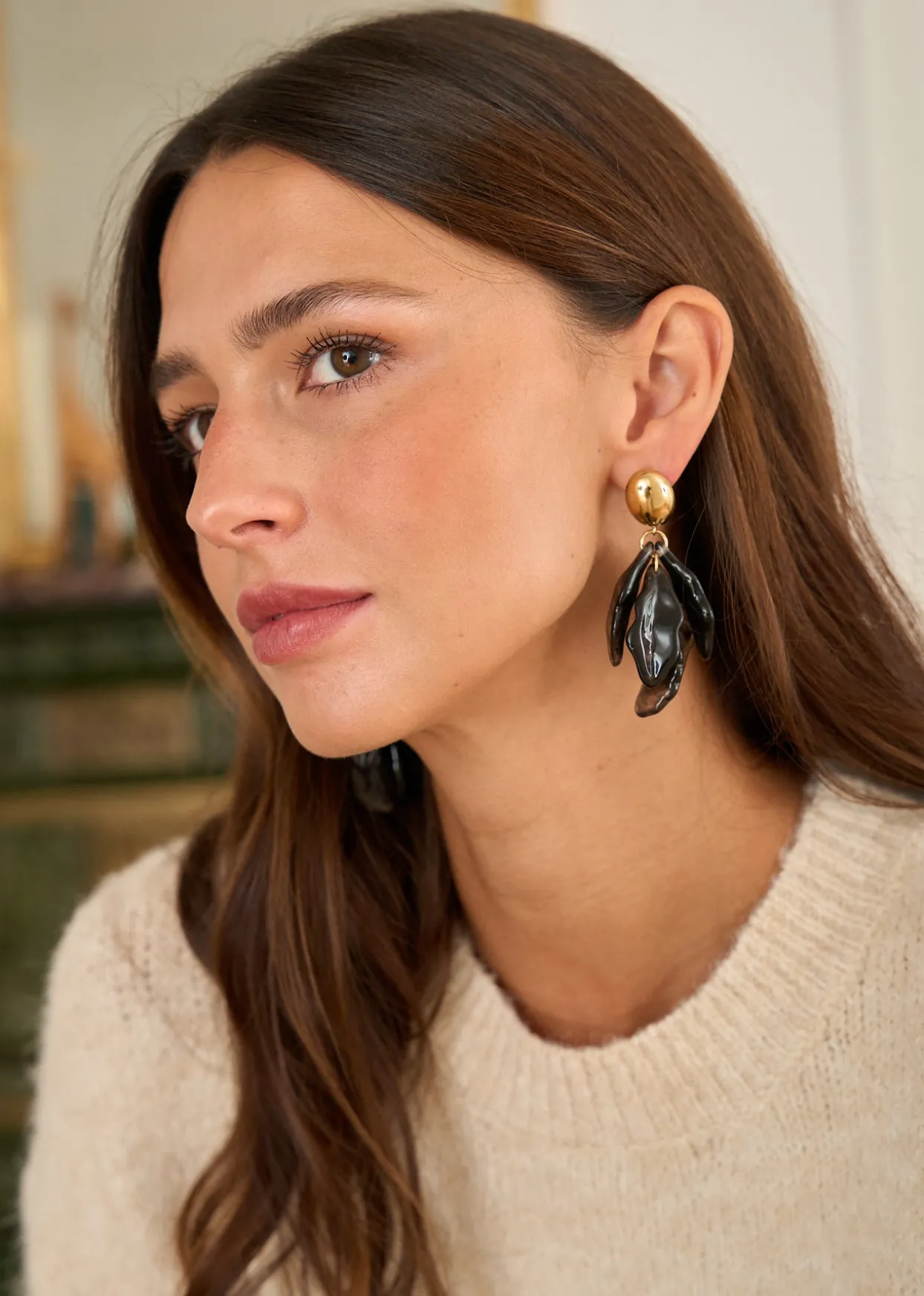 Store Motus Boutique Boucles d'oreilles Lex Noir-Bouclesd'oreillesLex
