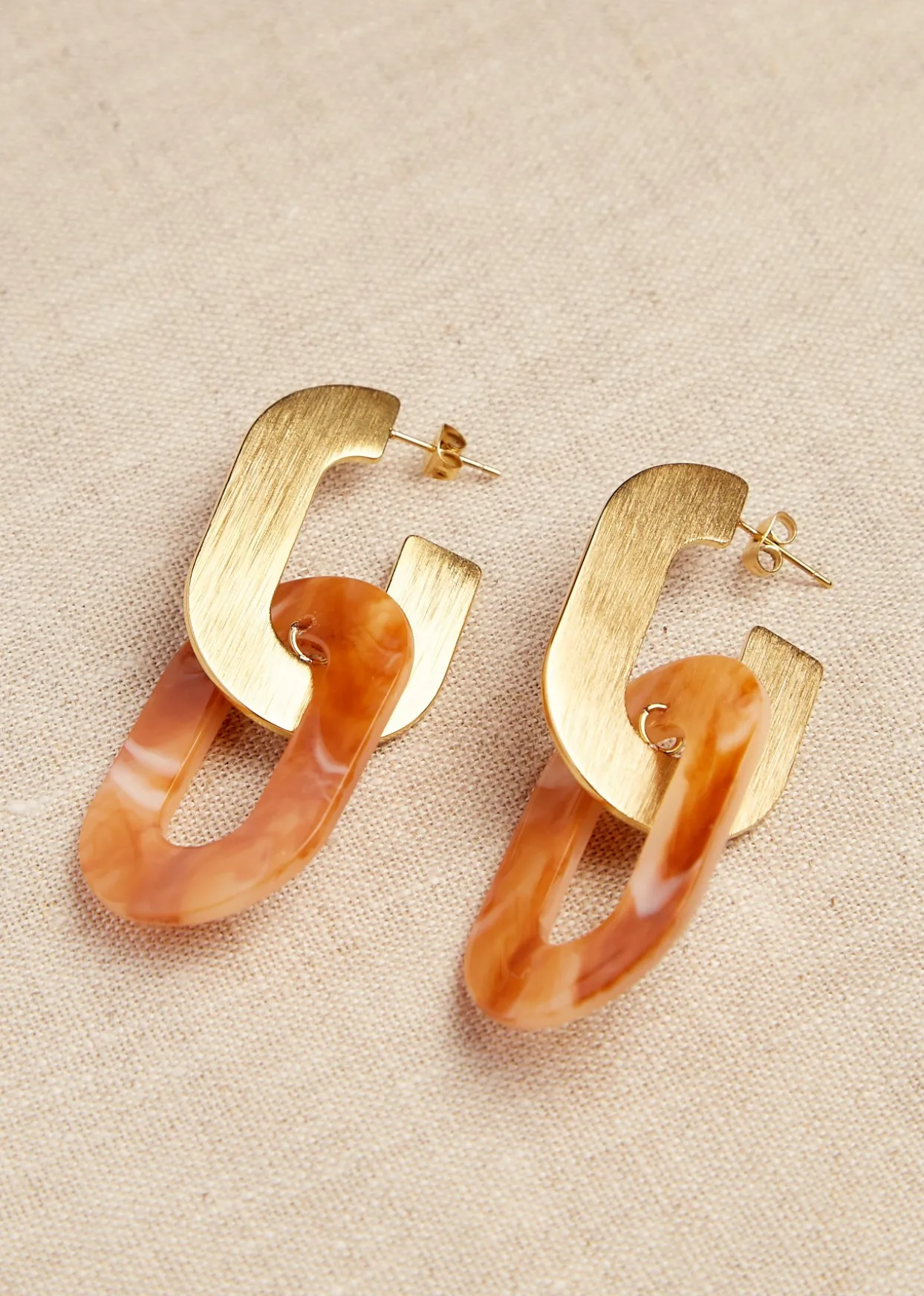 Best Motus Boutique Boucles d'oreilles Sahara BeigeDoré-Bouclesd'oreillesSahara