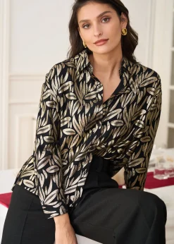 Shop Motus Boutique Chemise Katia ImpriméDoréFondNoir-ChemiseKatia
