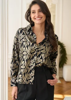 Shop Motus Boutique Chemise Katia ImpriméDoréFondNoir-ChemiseKatia