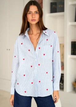 Online Motus Boutique Chemise Louisa BleuRayéBlanc-ChemiseLouisa