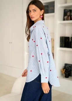 Online Motus Boutique Chemise Louisa BleuRayéBlanc-ChemiseLouisa