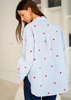 Online Motus Boutique Chemise Louisa BleuRayéBlanc-ChemiseLouisa