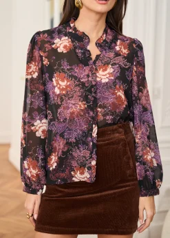 Outlet Motus Boutique Chemise Manuela ImpriméFondNoir-ChemiseManuela