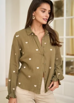 Best Sale Motus Boutique Chemise Maurine Kaki-ChemiseMaurine