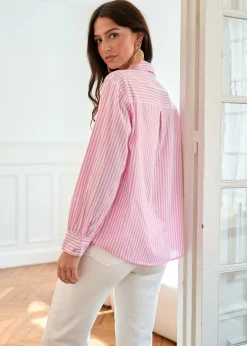 New Motus Boutique Chemise Rosie RayéRoseBlanc-ChemiseRosie