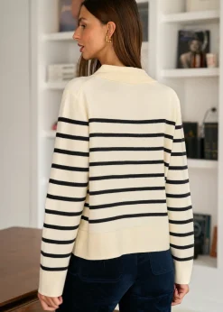 Cheap Motus Boutique Gilet Gaetane RayéEcruNoir-GiletGaetane