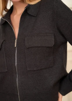 Fashion Motus Boutique Gilet Gaetane GrisFoncé-GiletGaetane