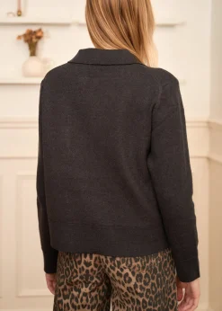 Fashion Motus Boutique Gilet Gaetane GrisFoncé-GiletGaetane