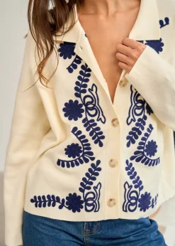Best Motus Boutique Gilet Livia BeigeMarine-GiletLivia